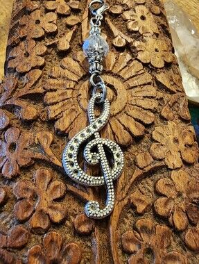 Music Bag Charm Treble Clef Bass Clef Music Note Zipper Charm for Wallet Purse